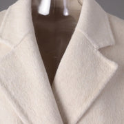 Double-Breasted Cream Long Coat