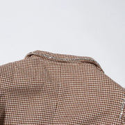 Checked Cropped Blazer and Skirt Set