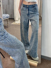 Embellished Wide-Leg Jeans