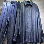 Collared Shirt and Pants Set