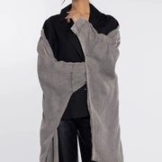 Contrast-Sleeve Oversized Jacket