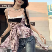 Animal-Print Tie-Front Camisole