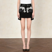Embellished-Pocket Mini Skirt