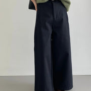 Pleated Straight-Leg Pants