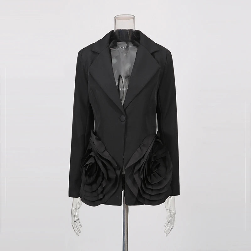 Ruffle-Detail Tailored Blazer