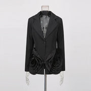 Ruffle-Detail Tailored Blazer