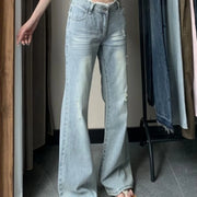 Light-Wash Flared Jeans