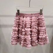 Tiered Ruffle Mini Skirt