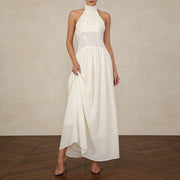 Pleated Halter Long Dress