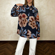 Floral Long-Sleeve Collared Shirt