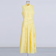 Eyelet-Panel Sleeveless Dress