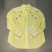Floral Applique Long-Sleeve Shirt