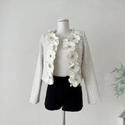 Floral Applique Textured Jacket