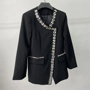 Embellished Asymmetric-Front Jacket