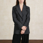 Pleated-Panel Tailored Blazer
