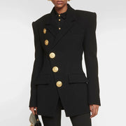 Statement-Button Tailored Blazer