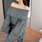 Off-Shoulder Balloon-Sleeve Sweater