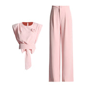 Tie-Waist Top and Pants Set