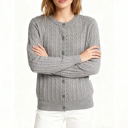 Textured Round-Neck Cardigan