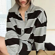 Striped Shirt and Mini Skirt Set