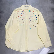 Multicolor Embellished Button Shirt