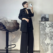 Applique Blazer and Pants Set