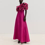 Ruffled Off-Shoulder Midi Dress