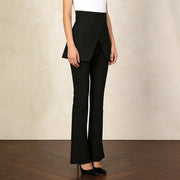 Layered-Waist Flared Pants