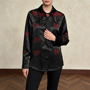 Animal-Motif Collared Shirt