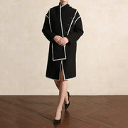 Contrast-Stitch Longline Jacket