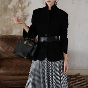 Stand-Collar Single-Breasted Jacket