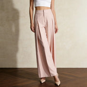 Pleated Wide-Leg Tailored Pants