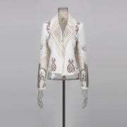 Embellished Patterned Cropped Jacket