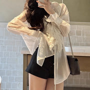 Ruffled Long-Sleeve Blouse