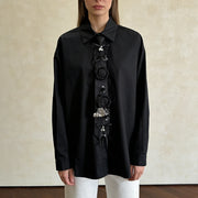 Floral Applique Button Shirt