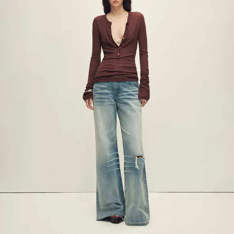 Distressed Flared Jeans