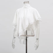 Tie-Neck Asymmetric Blouse