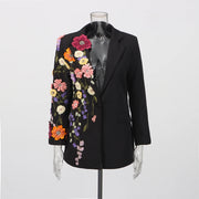 Floral Applique Longline Blazer