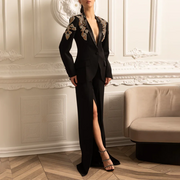 Embellished Shawl-Collar Blazer