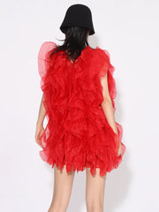 Ruffled Sleeveless Mini Dress