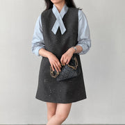 Blouse and Sparkly Pinafore Dress Set