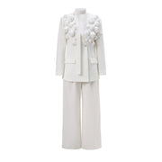 Applique Blazer and Pants Set