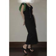 Tie-Waist Short-Sleeve Dress