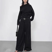 Asymmetric Top or Wide-Leg Pants