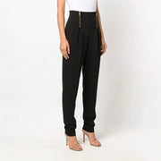 Zip-Detail Tapered Pants