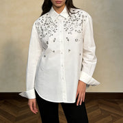 Floral Embellished Long-Sleeve Shirt