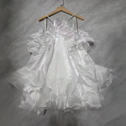 Ruffled Cold-Shoulder Mini Dress