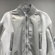 Contrast-Sleeve Bomber Jacket