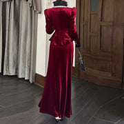 TWOTWINSTYLE Solid Spliced Diamonds Two Piece Set Female V Neck Long Sleeve Jacket Luxury Party Women's Skirt Set Autumn Fashion