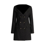Double-Breasted Long-Sleeve Mini Dress